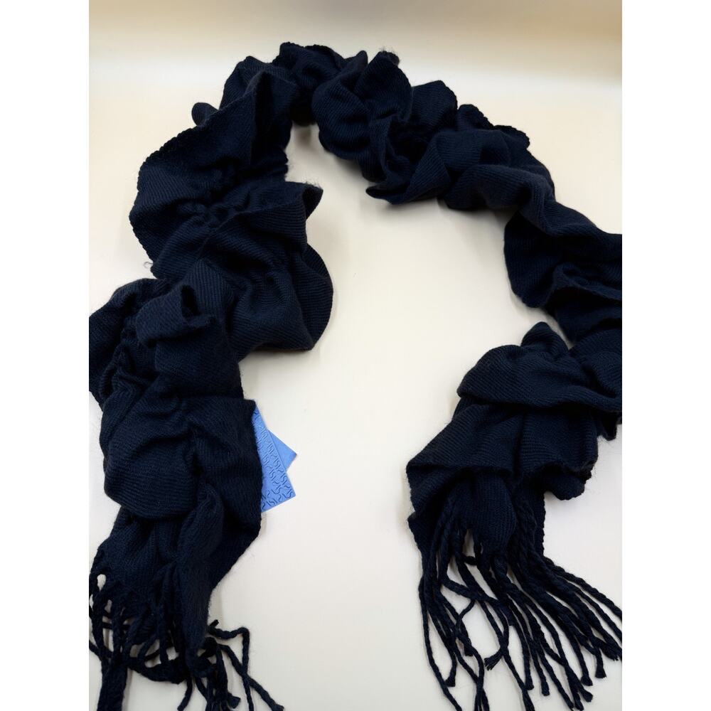 Vera Bradley Soft Fringe Scarf 72" x 30" Black Springy NWT Black White Blue